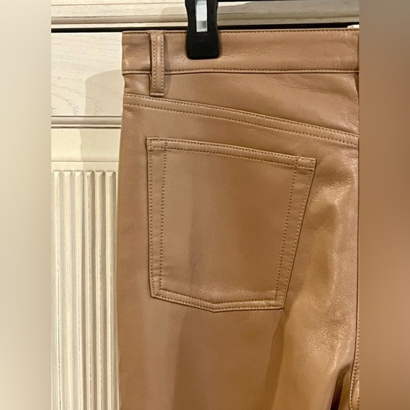 ARITZIA WILFRED Melina Low Rise Vegan Leather Pants in Constant Camel - Picture 14 of 15